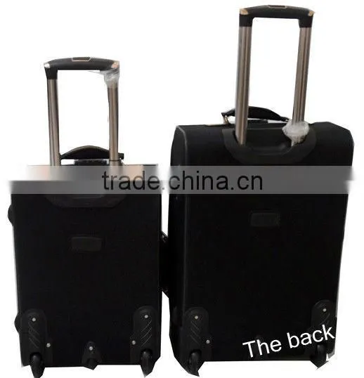 2013 New Retro classic soft side trolley case rubber on aluminum wheel