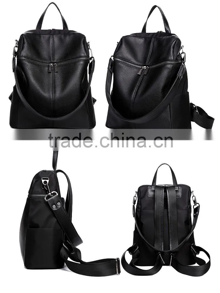 alibaba china supplier leather backpack 2016 high quality fashion women bag black leather backpack
