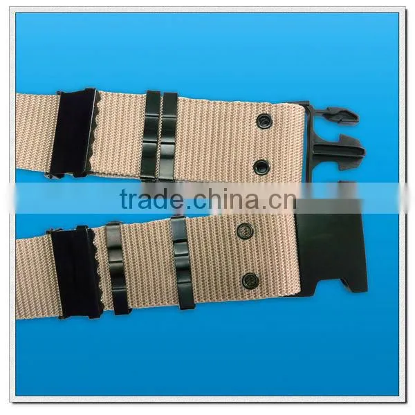 57mm khaki mens military belt with plastic buckle,army military canvas belt