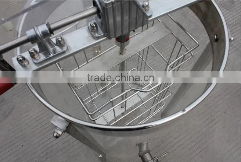 Two frames manual transparent plastic honey extractor