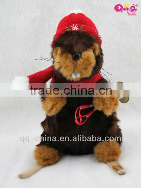 7" brown plush mouse