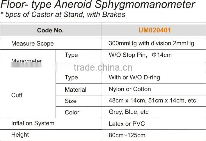 floor type aneroid sphygmonanometer