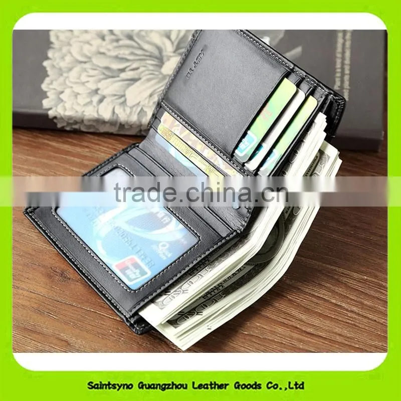 16389 wholesale classical top grain leather wallets for men personalized