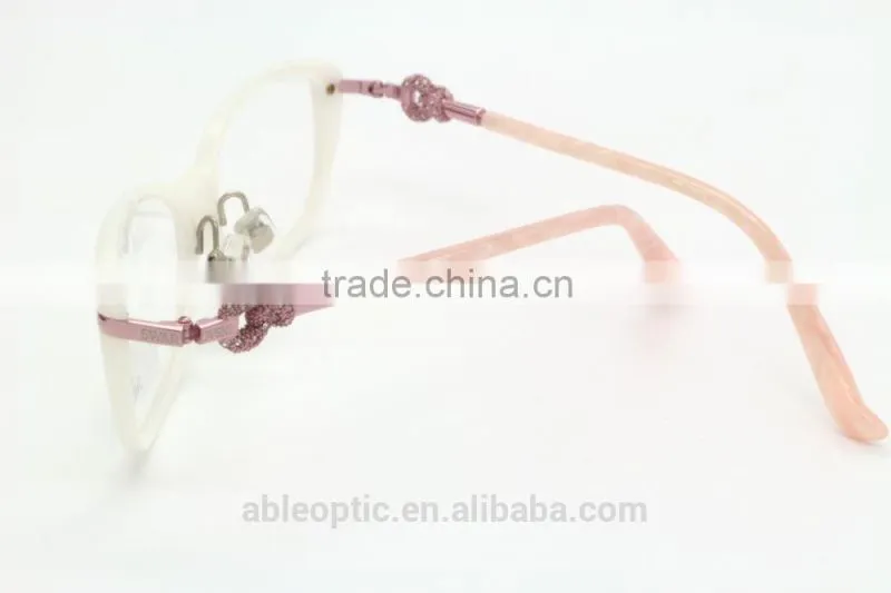 lady crystal rhinestone fashion design acetate hand made spectacles optical frames eyewear eyeglasses