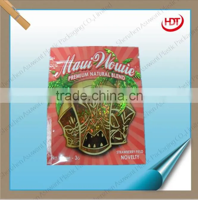3g aluminum foil Herbal Incense bag with zipper sales well good for market