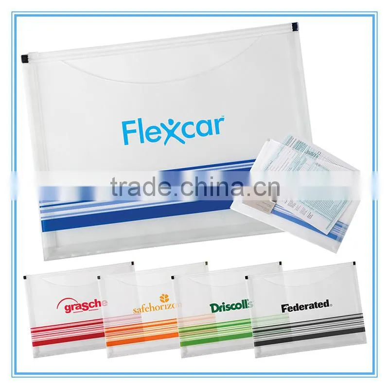 Hot selling Cheap Plastic Zipper Pocket Portfolio for Office use made in China