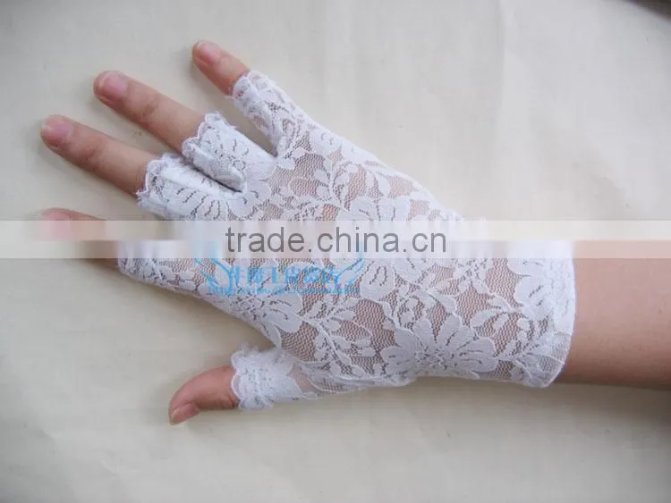 fingerless lace streth Gloves Wedding bridal glove LG-04