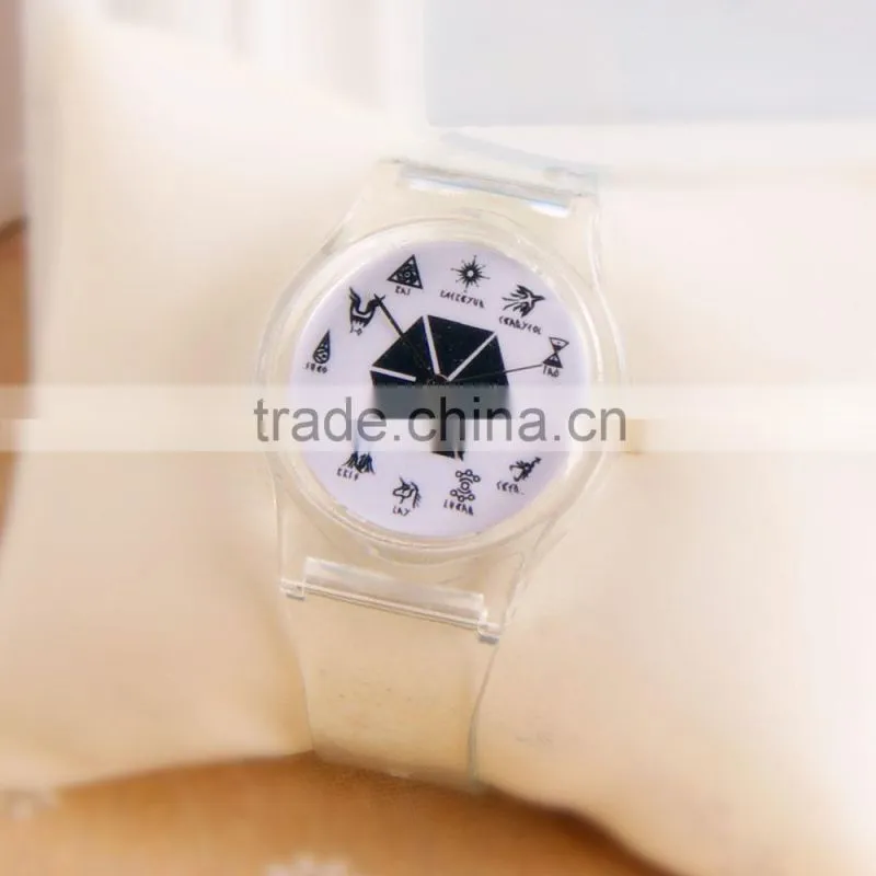 Stock!Fashion High Quality New Arrival Cheap Simple Transparent Plastic Wrist Watch for Gift