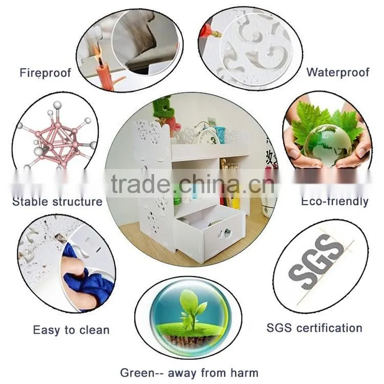 Bedroom regularly plastic book storage box with drawer