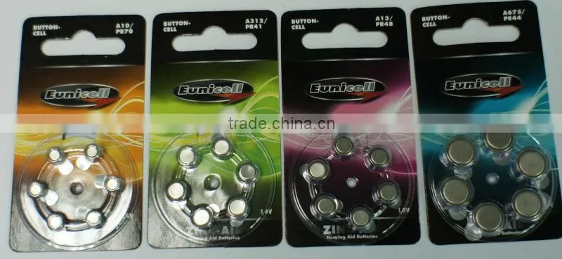 1.4v Zinc Air Batteries - A10, A13, A312, and A675