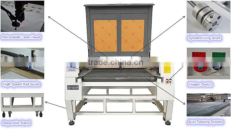 1600 * 1000mm auto feeding leather Laser cutting machine