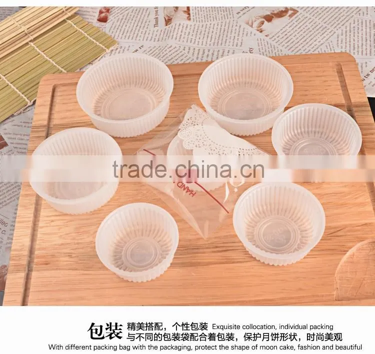 BAKEST PP material milky white round shape mooncake tray muilt size for choose