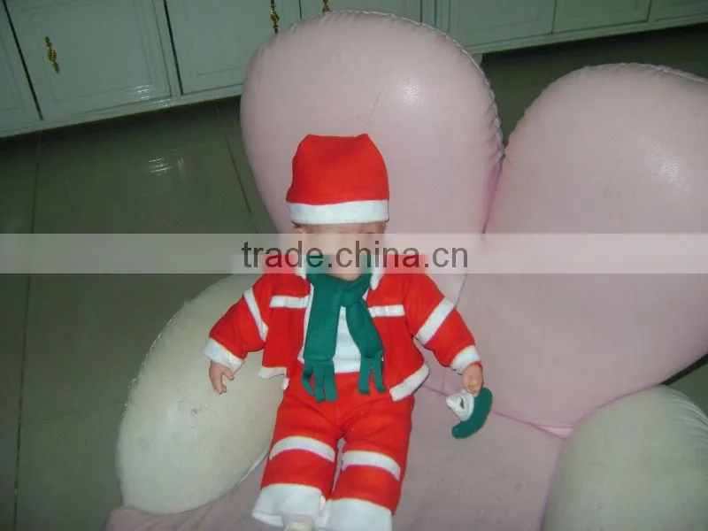 18" music reborn Christmas plastic girl doll for with hat&scarf