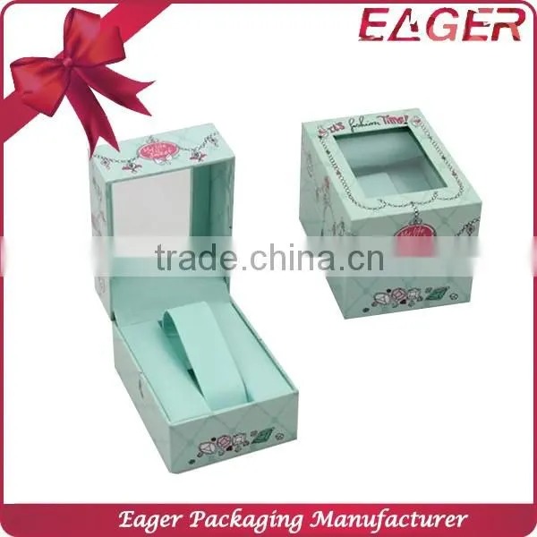 Paper box for watch cheap, with window box for wrist watch