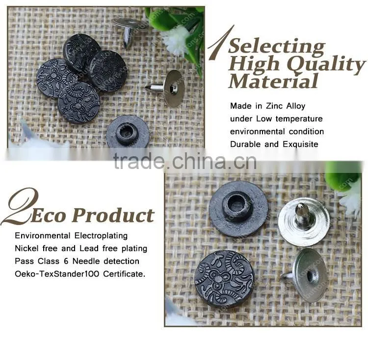 Horn Design Metal Rivets,Denim Metal Decorative Rivets for Garment