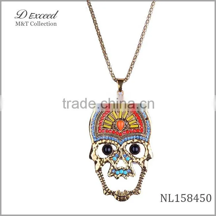 fashion alloy skull necklace,wholesale cheap skull necklace