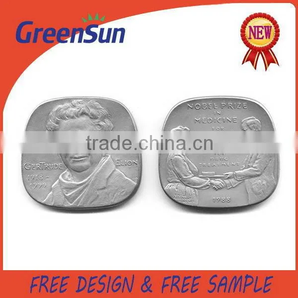 2015 made in china OEM double gold silver plating coin