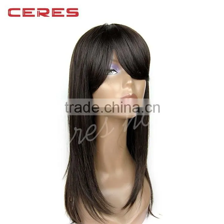 15inches raw unprocessed hair cheap silky straight natural hair wigs for black women