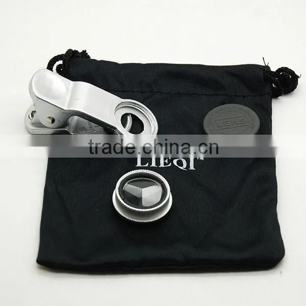 universal External clip lens 3 traingular prism image mirage camera lens for smartphone