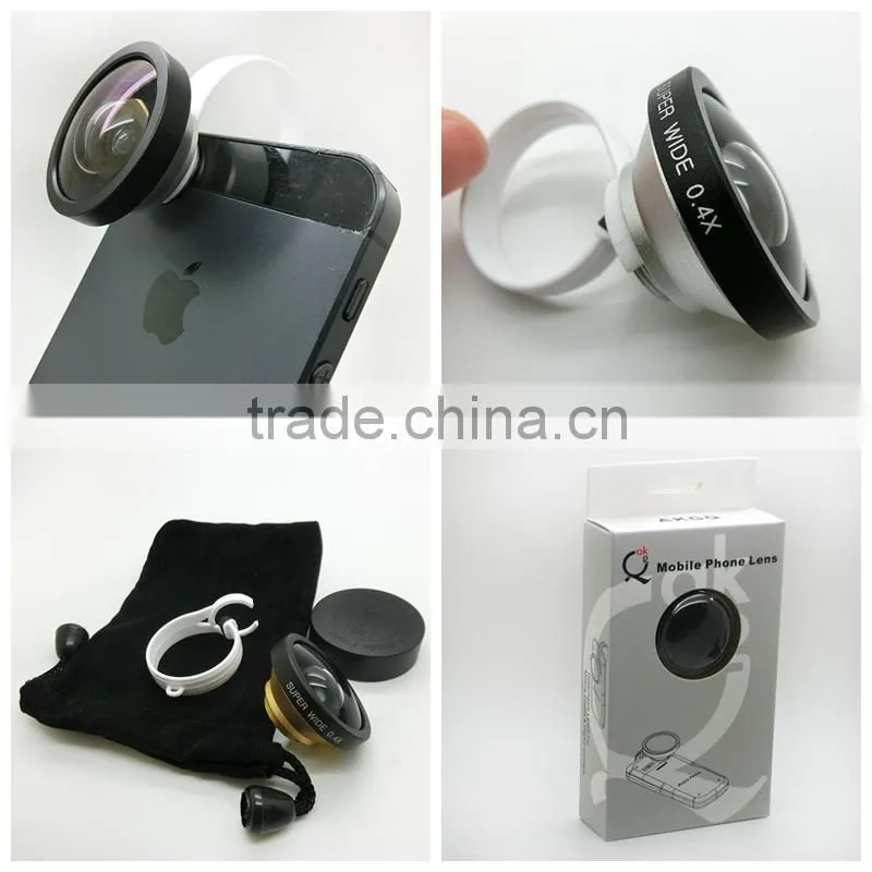 New universal 0.4x Super Wide Angle camera photo Lens for iPhone 5s