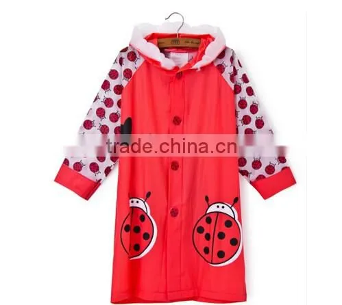 Cute Kids Unisex Cartoon Hoodie Inflating Cap Brim Outwear Camping Raincoats