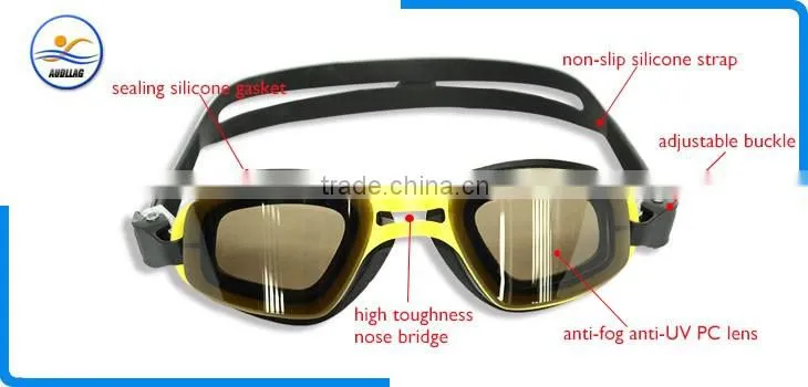 High quality childrens yellow swimming goggles