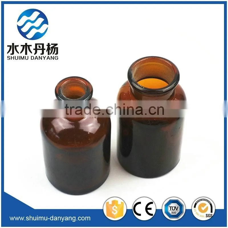 Amber wide mouth and narrow mouth glass reagent bottle