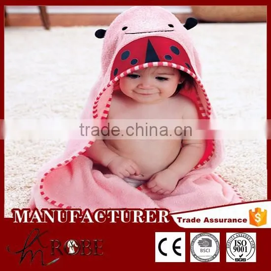 Embroidery 100% Cotton Terry With Hooded Baby Bath Robes Towels Fabric