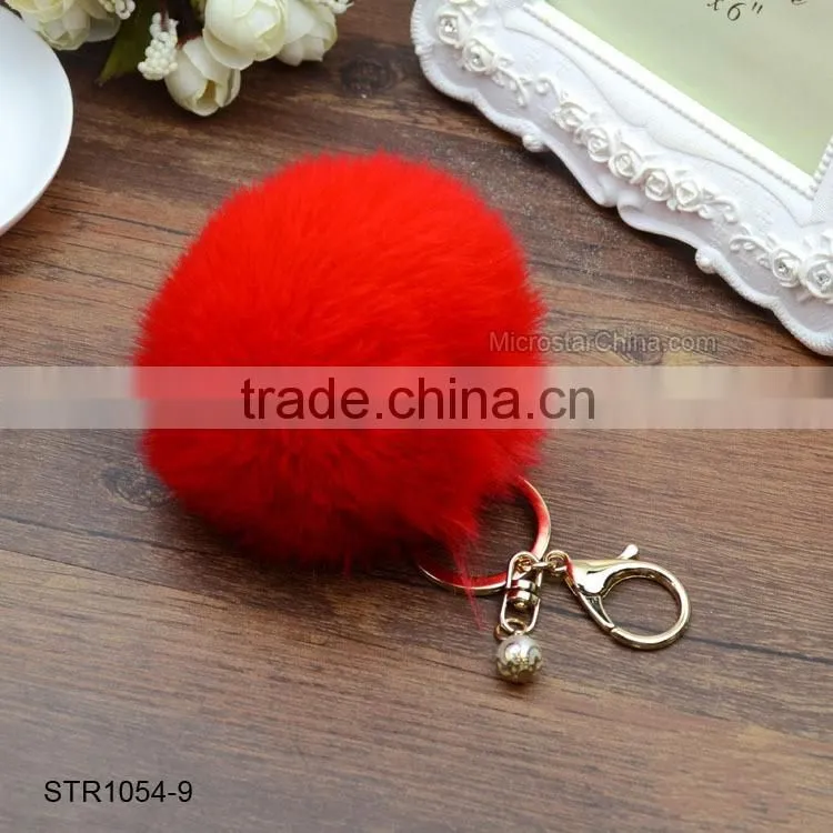 9cm Big Pom Pom Keychain Fake Fur Keychain For Promotion