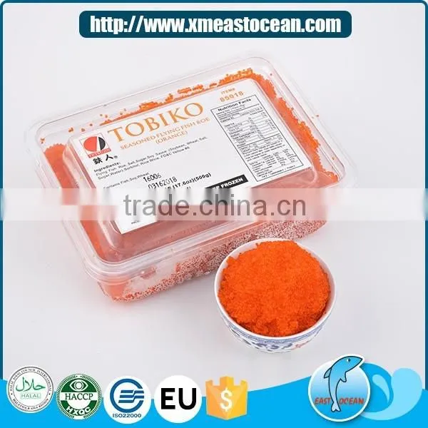 High quality seasoned flying fish roe frozen tobiko for sushi