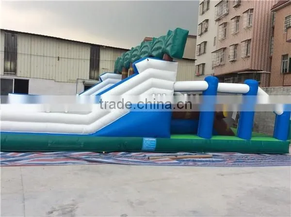 Inflatable jungle adventure obstacle course/ 50m giant inflatable running obstacle for sale