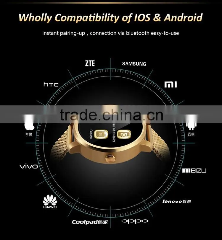 2016 Update V360 Smart Watch V360 1.22 inch 2.0M camera Bluetooth pedometer for android phone smartwatch for All Smartphone