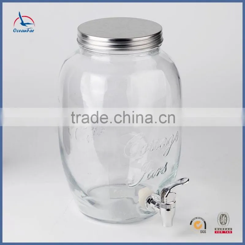 Screw Cap Glass Dispenser Hot selling Products Glass Drink Dispenser