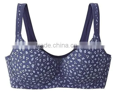 hot sell ladies underwear flower microfiber soft comfortable supported sport bra