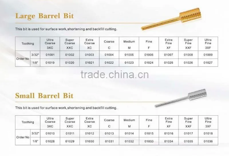2015Spring hot Tungsten Steel Grinding Head Tool Nail Drill Bit Gold Plated for Nail Art Polish Machine nail tools styling tools