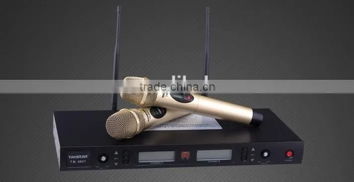 Professional KTV UHF Wireless Microphone,Dual channel UHF wireless microphone,Outdoor performance wireless microphone