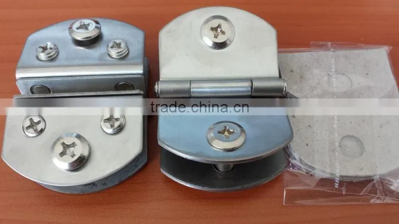 HJ-063 Hot sale 8cm semicircle single quality glass cabinet hinge /Stainless steel singleglass cabinet hinge/Quality glass hinge