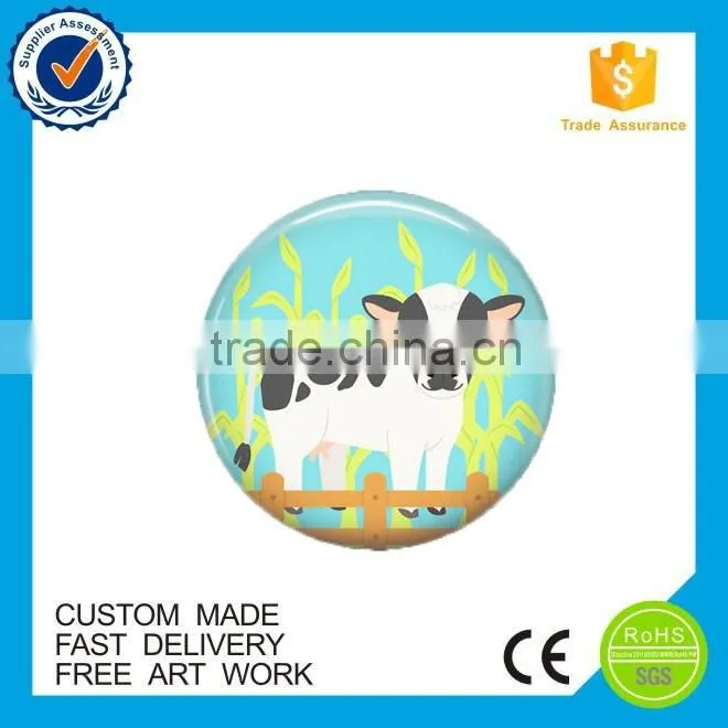 2016 Beautiful customized round epoxy fridge magnet