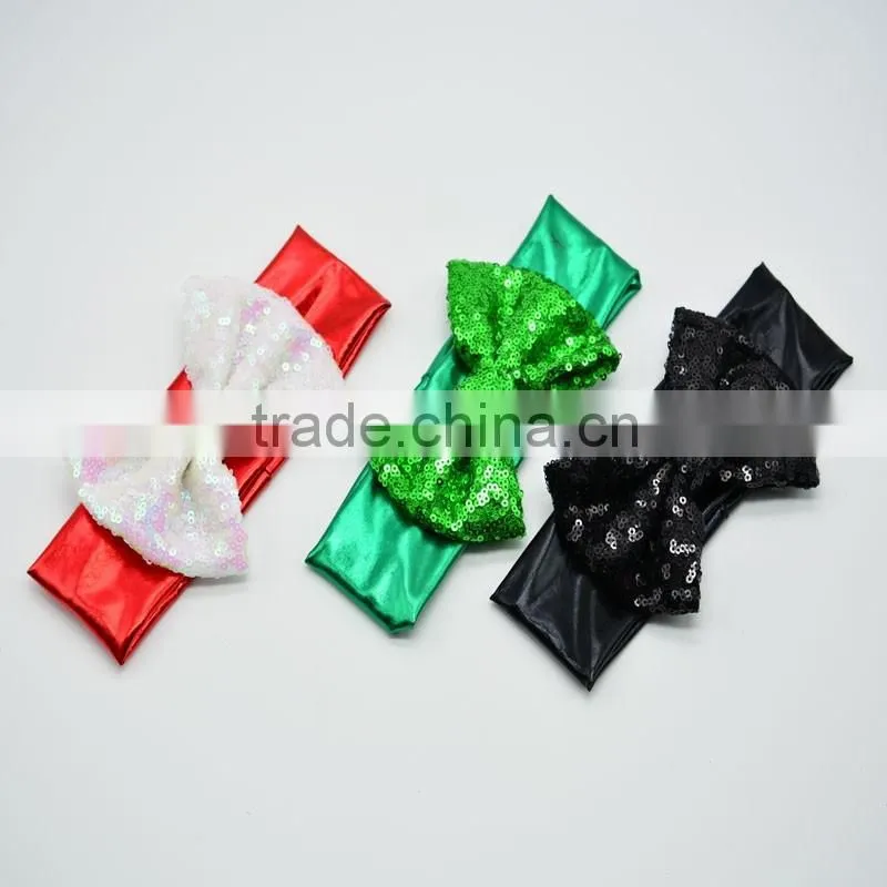 Women Girl Bride Boho sequin bowknot Headband/ baby accessories