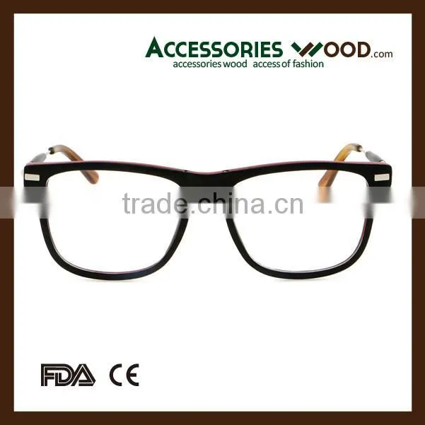 Wood optical reading glasses frame with resin lenses from China Factory