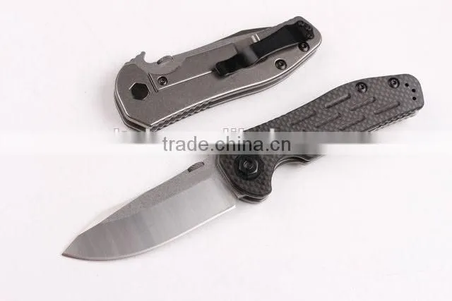 OEM grey Titanium alloy folding camping knife