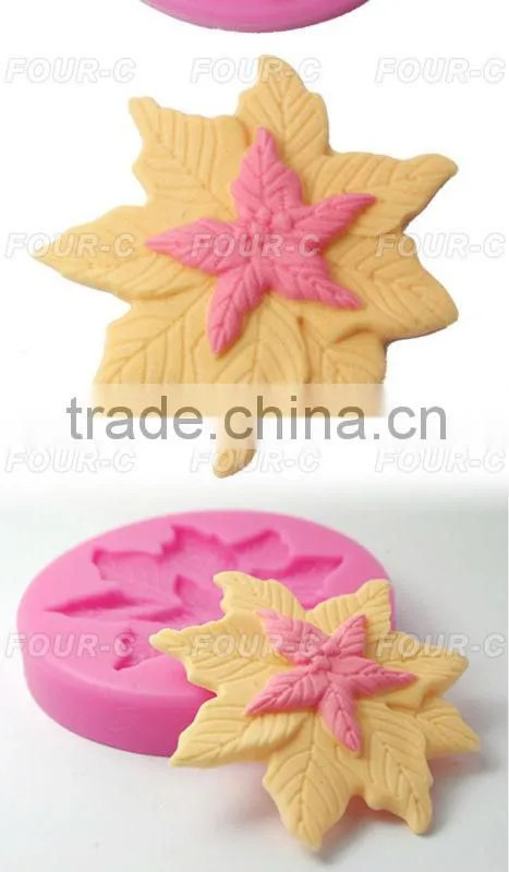 Poinsettia fondant cake design mould,silicone gumpaste art mould,cake model