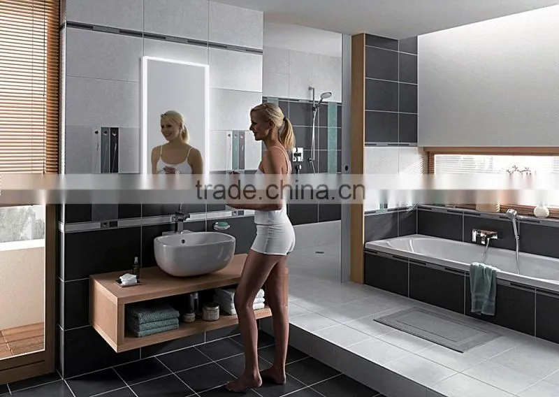 Home decor led lighted modern bathroom mirror ,backlit mirror with touch sensor switch