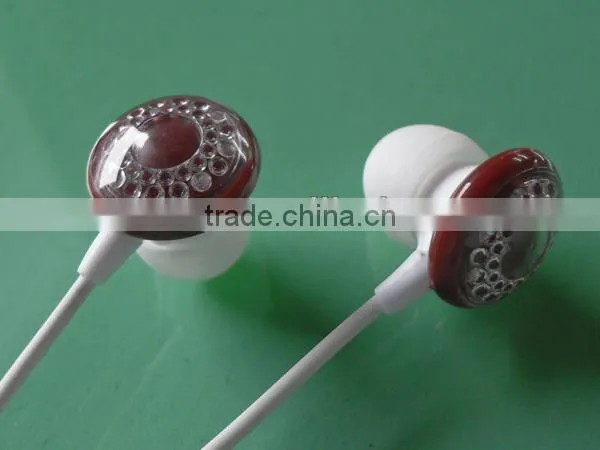 Fashion colorful earphone & headphone with big dimond decorative