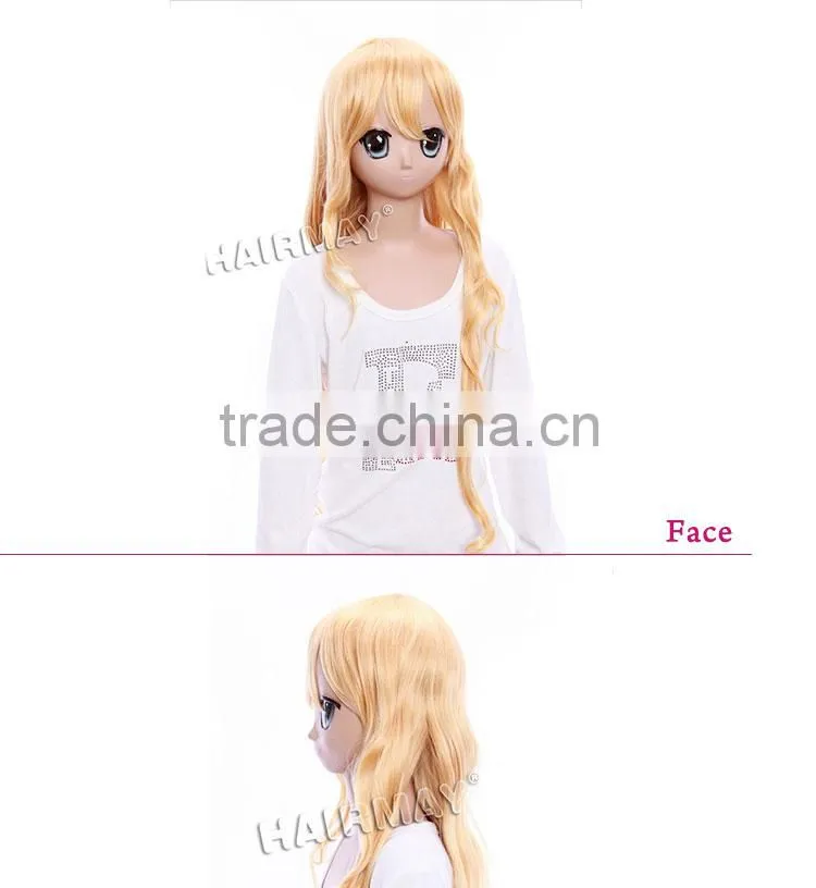 Factory price Japanese Synthetic yellow anime wig