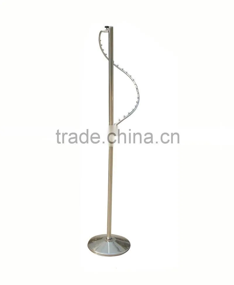 Floor standing screw metal hanging clothes display racks for shopping mall HSX-188
