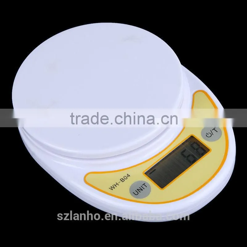5KG 5000G/1G Home Kitchen Scale Digital LCD Diet Food Weight 3 Units with Bowl