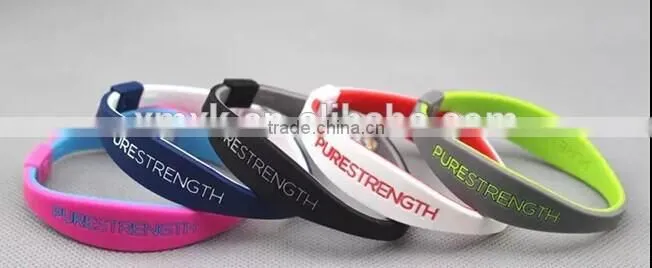rubber wristband pure strength silicone bio magnetic bracelet