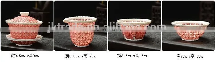 Wholesale hand made porcelain Turkish tea set 9pcs
