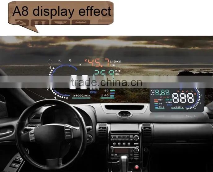Car styling Universal Car hud head up display A8 5.5" GPS speedometer Smart Digital car speedometer OBD2 Interface